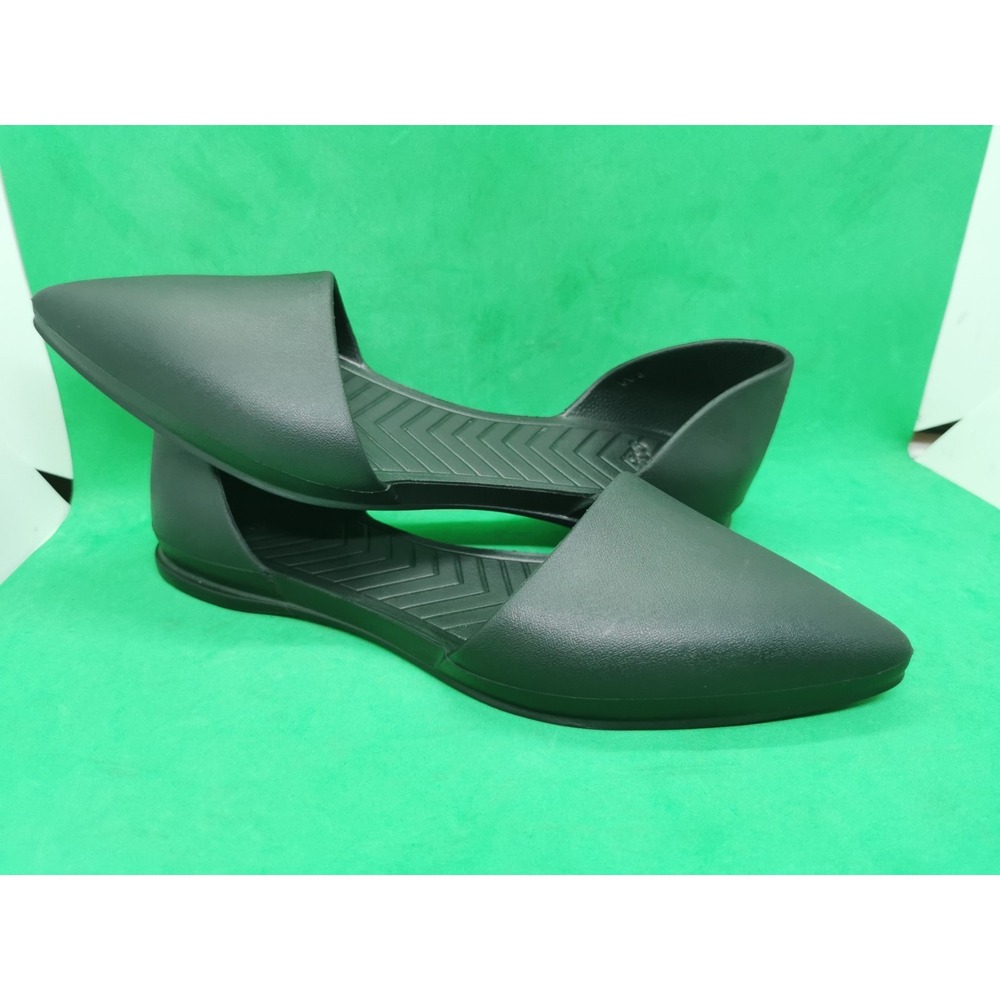 Native Womens Size 8 Audrey Dorsay Flats Jiffy Black Slip On Waterproof